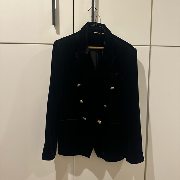 Elie Tahari Double Breasted Velvet Blazer - Picture 3 of 5